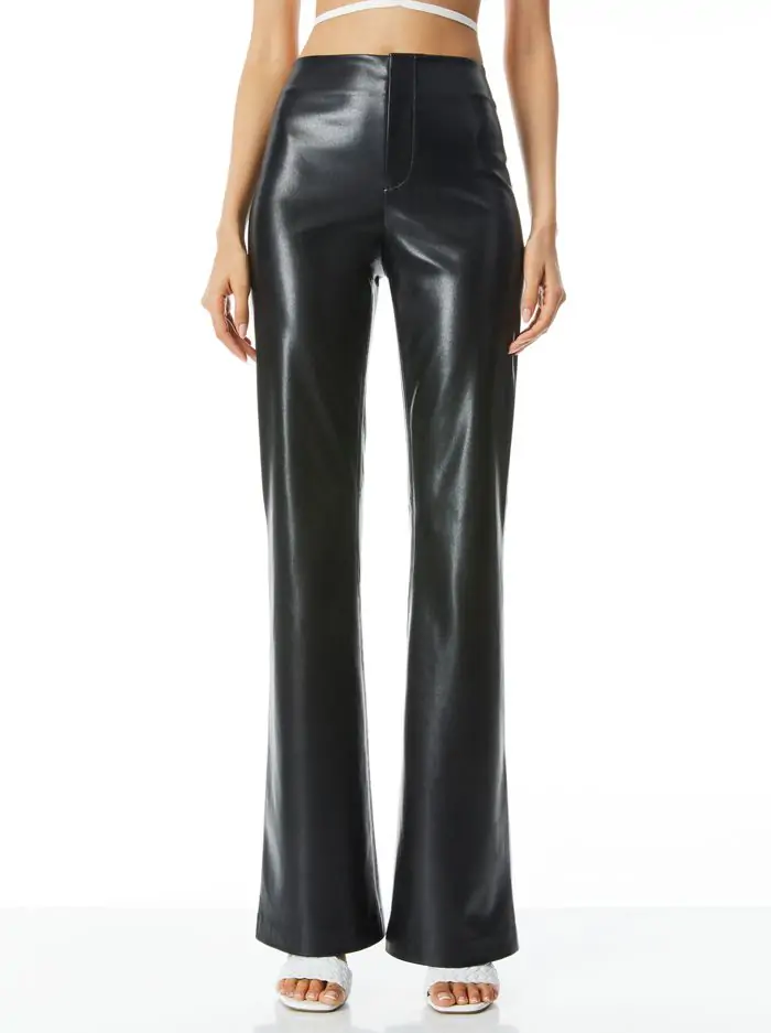 TEENY VEGAN LEATHER FLARE PANT